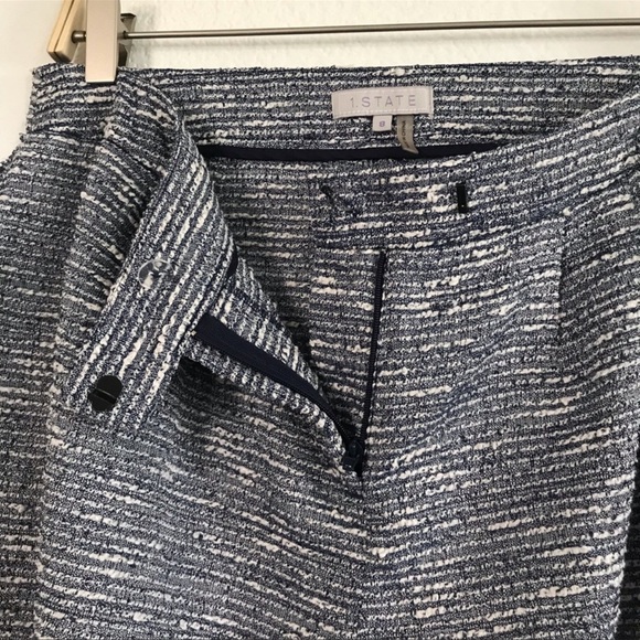 1.STATE blue white fringe tweed shorts size 8 - Picture 11 of 12